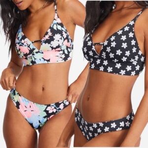 NWT Billabong Feeling Tropical Reversible Cami 
Top & Matching Cheeky Bottom Set